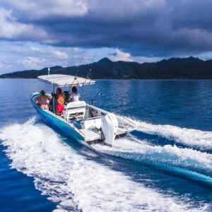 Pêche en lagon - Watercolor Taha'a Pêche en lagon