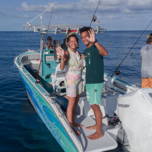 Départ à la pêche - Watercolor Taha'a départ à la pêche