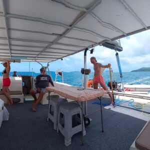 Groupe en catamaran à Taha'a - Watercolor Taha'a Groupe en catamaran à Tahaa