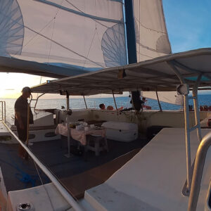 Couché de soleil en groupe face à Bora Bora - Watercolor Taha'a Couché de soleil en groupe face à Bora Bora